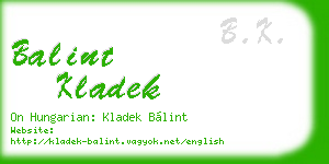 balint kladek business card